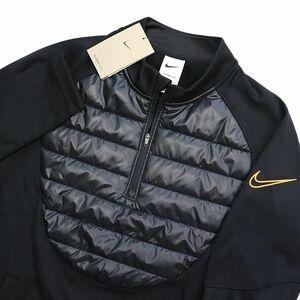 ★ナイキ NIKE 新品 メンズ 保温 中綿 裏起毛 アカデミー ドリルトップ トレーニング 長袖 シャツ 黒 XLサイズ[DC9169-010-XL] 三 参★QWER