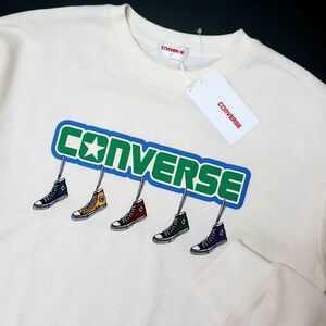 ★コンバース CONVERSE 新品 メンズ カジュアル ロゴ スニーカー 長袖 スウェット トレーナー Lサイズ [31735515-28-L]一 三 弐★QWER★