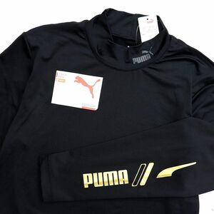 ●送料390円可能商品 プーマ PUMA ゴルフ GOLF 暖かい素材 冬用 フリース 裏起毛 メンズ ハイネックシャツ 黒[2FPU114-BLK-LL]三 参★QWER