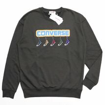 ★コンバース CONVERSE 新品 メンズ カジュアル ロゴ スニーカー 長袖 スウェット トレーナー Lサイズ [31735515-48-L]一 三 弐★QWER★_画像1