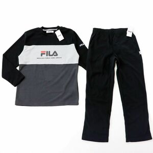 ★フィラ FILA 新品 メンズ 暖かい 保温 フリース トレーナー パンツ 上下セット SET スーツ Lサイズ[SET203116GA-N9-L] 一 五 弐★QWER