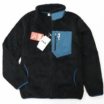 ★フィラ FILA 新品 メンズ 暖かい ボア フリース 保温 防寒 防風 ジャケット アウター ブルゾン XL LL 黒[442344-BK-LL] 一 二 参★QWER★_画像1