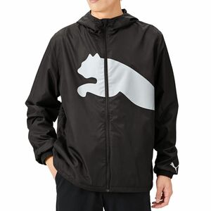 ★プーマ PUMA 定価9350円 新品 メンズ 撥水 防風 防寒 裏起毛 ビッグロゴ ウインド ジャケット 黒 ブラック[522641-01-S] 二 零★QWER★