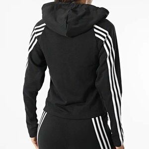 ★アディダス ADIDAS 定価10439円 新品 レディース 裏毛 トラックスーツ パーカー ジャケット 上下セット 黒 [SETGT3706-M] 五 壱★QWER★