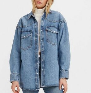 ★リーバイス Levis 新品 レディース 定番 カジュアル デニム 長袖 シャツ ジャケット Gジャン Lサイズ [A3373-0004-JL]一 二 弐★QWER★