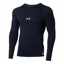 ●送料390円可能商品 アンダーアーマー UNDER ARMOUR COLDGEAR メンズ 長袖 コンプレッション シャツ 紺[13753734101N-3XL]三 零★QWER_画像1