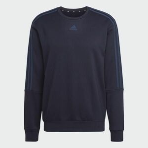 ★アディダス ADIDAS 新品 メンズ 暖かい 裏起毛 フリース クルー スウェット トレーナー シャツ 紺 XLサイズ [HT1194-XL] 二 参★QWER★