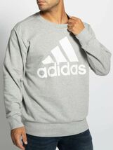 ★アディダス ADIDAS 新品 メンズ クルー スウェット フレンチテリー 裏毛 トレーナー 灰 Lサイズ[IC93261N-L] 二 弐★QWER★_画像1