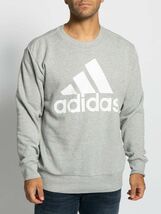 ★アディダス ADIDAS 新品 メンズ クルー スウェット フレンチテリー 裏毛 トレーナー 灰 Lサイズ[IC93261N-L] 二 弐★QWER★_画像2