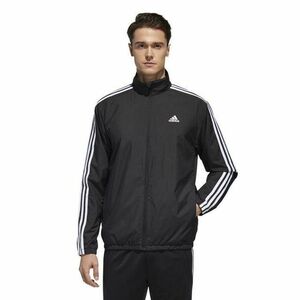 ★アディダス ADIDAS 新品 メンズ 防風性 撥水性 裏起毛トリコット 3ストライプス ウインドジャケット 黒 Ｌ[GE0406-L] 二 弐★QWER