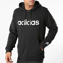 ★アディダス adidas 新品 メンズ カジュアル フレンチテリー 裏毛 スウェット パーカー ジャケット 黒 XLサイズ [GK9064-O] 二 参★QWER★_画像1