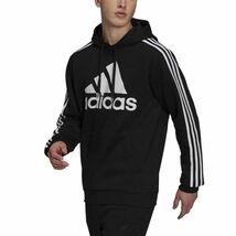 ★アディダス adidas 新品 メンズ エッセンシャルズ 3ストライプス 裏起毛 スウェット パーカー Lサイズ[H14641-L] 二 弐★QWER★_画像2