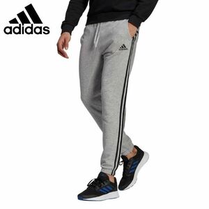 ★アディダス adidas 新品 メンズ 快適 カジュアル フレンチテリー スウェット ロングパンツ 灰 XLサイズ [GK90011N-O] 四 参★QWER★