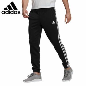 ★アディダス adidas 新品 メンズ 快適 カジュアル フレンチテリー スウェット ロングパンツ 黒 XLサイズ [GK88291N-O] 四 参★QWER★