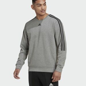 ★アディダス ADIDAS 新品 メンズ 暖かい 裏起毛 フリース クルー スウェット トレーナー シャツ 灰 Mサイズ [HT1193-M] 二 壱★QWER★