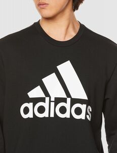 ★アディダス ADIDAS 新品 メンズ クルー スウェット フレンチテリー 裏毛 トレーナー 黒 Ⅿサイズ[IC93241N-M] 二 壱★QWER★