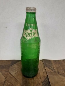 レジャー】珍品！ヴィンテージ sprite スプライト 1LITER 貯金箱仕様　昭和レトロ 瓶 空瓶 アンティーク インテリア　雑貨 DIY 現状