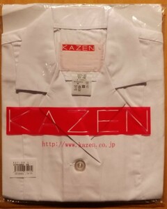 新品未開封品　KAZEN 女子衿付調理衣 半袖 白 L 337-30 Lサイズ