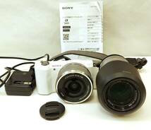 #9175【コレクター必見！】★☆SONY　α5000　カメラ　デジタル一眼カメラ　ホワイト　レンズ交換式　小型・軽量　レンズ　☆★_画像1