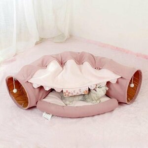  cat house .. cat tunnel cat bed pet house folding toy pink 