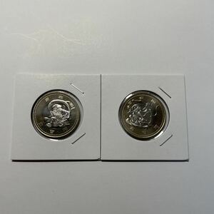 東京オリンピック記念硬貨　500円硬貨　2種　風神　雷神　未使用