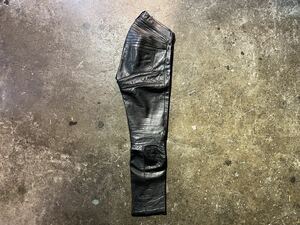 JUNYA WATANABE MAN ジュンヤワタナベマン 04aw 2004aw 牛革 cowhide レザー バイカーパンツ 蛇腹 COMME des GARCONS コムデギャルソン M 