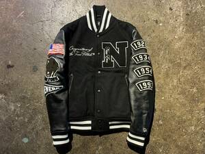 NEW ERA Stadium Jacket N Patch THERMOLITE ニューエラ 袖レザー スタジャン ワッペン