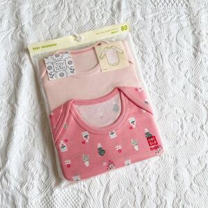 * новый товар * Uniqlo UNIQLO боди детский комбинезон Cath Kidston Cath Kidston Joy of Print боди ( длинный рукав )80 размер 11kg розовый цветок 