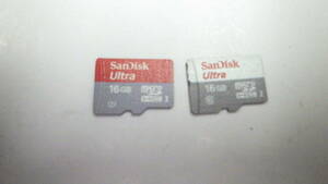 SanDisk　microSDHCカード　Ultra 16GB　2枚セット　中古動作品　