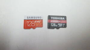 1円～　SAMSUNG TOSHIBA　microSDXCカード　128GB　EVO+　EXCERIA　2枚セット　中古動作品　