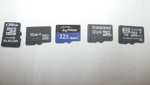 Transcend ELECOM など　microSDHCカード　32GB　5枚セット　中古動作品　