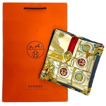 エルメス HERMES スカーフ カレ 90 シルク HOMMAGE A CHARLES GARNIER シャルル ガルニエへの賛辞 中古_画像8