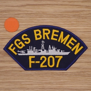 【Ｌサイズ】アイロンワッペン NO.2111 フリゲート ＦＧＳ ＢＲＥＭＥＮ ドイツ軍 ミリタリー 海軍【郵便定形】