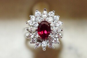 605 ルビー リング 指輪 約10号 ヴィンテージ アクセサリー ビンテージ アンティーク 宝石 色石 カラーストーン コランダム 装飾品