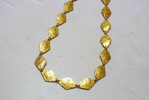 716 SONIA RYKIEL/ソニアリキエル ネックレス 46㎝ ブランド ヴィンテージ アクセサリー アンティーク ゴールドカラー ペンダント 装飾品