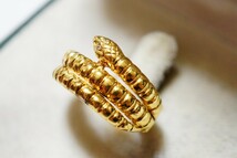 830 天然ダイヤモンド 蛇 リング 指輪 約17号 ヴィンテージ アクセサリー SILVER刻印 ビンテージ アンティーク 宝石 ダイヤ ゴールドカラー_画像3