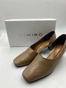 ●HIMIKO 卑弥呼 24.5cm パンプス ヒール ペリズリー柄 ベージュ 茶色 未使用 神奈川より発送 