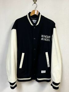 22FW WACKO MARIA VARSITY JACKET M スタジャン ワコマリア ブラック 黒 バーシティジャケット 