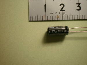 nichicon　電解コンデンサー　47μF　16V　５個セット　未使用品　 【複数セット有】【管27】