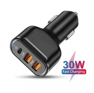  new goods PD correspondence car charger cigar socket in-vehicle charger sudden speed charge type-C×1 USB port ×2 maximum 30W output 