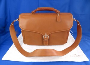 COACH コーチ ブリーフケース ビジネスバッグ ショルダーバッグ C23-5238 レザー 革 ハングタグ キャメル 保存袋付き 本物保証 1128-011