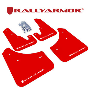 Rally Armor 2006-2009 マツダ マツダスピードアクセラ BK3P マッドフラップ レッド/ホワイト 正規輸入品