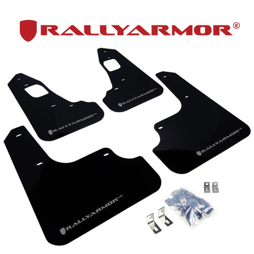 Rally Armor 2007-2015 三菱 ランサー エボリューションX CZ4A マッドフラップ ブラック/シルバー 正規輸入品