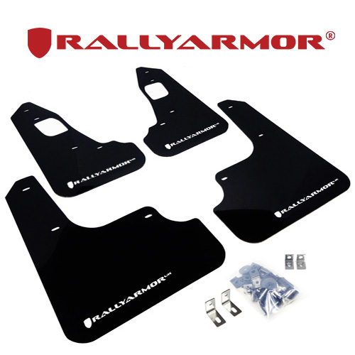 Rally Armor 2007-2015 三菱 ランサー エボリューションX CZ4A マッドフラップ ブラック/ホワイト 正規輸入品