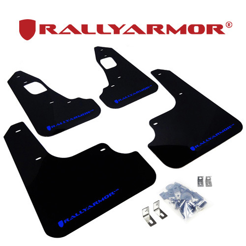 Rally Armor 2007-2015 三菱 ランサー エボリューションX CZ4A マッドフラップ ブラック/ブルー 正規輸入品