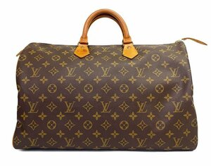 LOUIS VUITTON ルイ・ヴィトン ボストンバッグ M41522 スピーディ40 モノグラム ブラウン系 ヌメ革 ハンドバッグ 旅行鞄 パドロック・鍵付