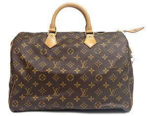 LOUIS VUITTON ルイ・ヴィトン M41524 スピーディ35 モノグラム ブラウン系 ゴールド金具 ボストンバッグ ハンドバッグ パドロック・鍵付