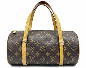 LOUIS VUITTON ルイ・ヴィトン M51386 旧型 廃盤 パピヨン26 モノグラム キャンバス ハンドバッグ ヌメ皮 ブラウン系 ゴールド金具