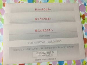 吉野家ホールディングス株式会社優待券　1,5000円分（５００円×30枚）