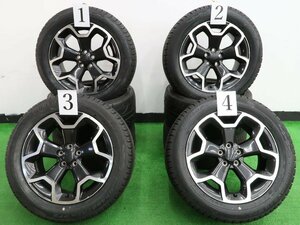 4本 スバル XV GP 純正 17インチ 7J +48 100 ラジアル ダンロップ グラントレック PT3 2023年 225/55R17 フォレスター ENKEI SUBARU バリ溝